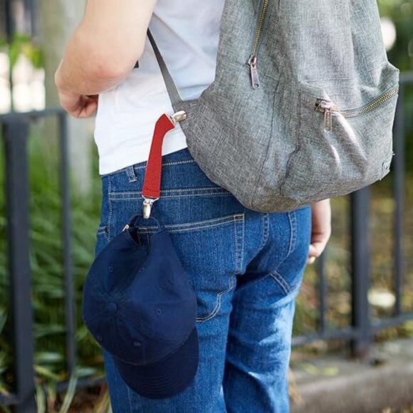 Hold'Em Elastic Scarf and Hat Clips Attacher Extra Heavy Clips  - Navy and White - Picture 7 of 7